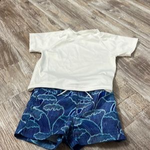 Janie and Jack boys swimsuit with bonus swim shirt